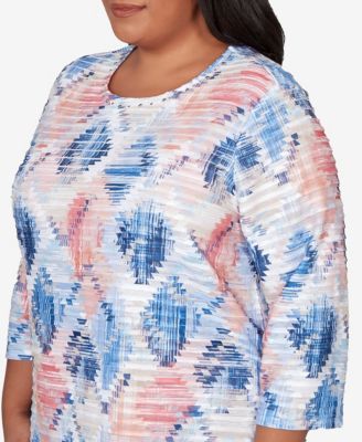 Plus Size Austin Aztec Diamond Knit Top