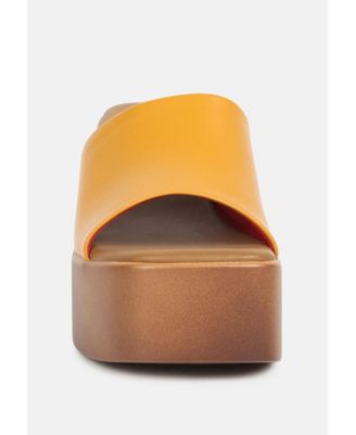 SCANDAL Womens Slip on Block Heel Sandals