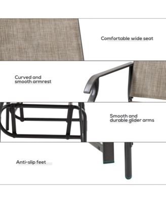 2pc Outdoor Glider Chair Set, Patio Swing Armchair Furniture,