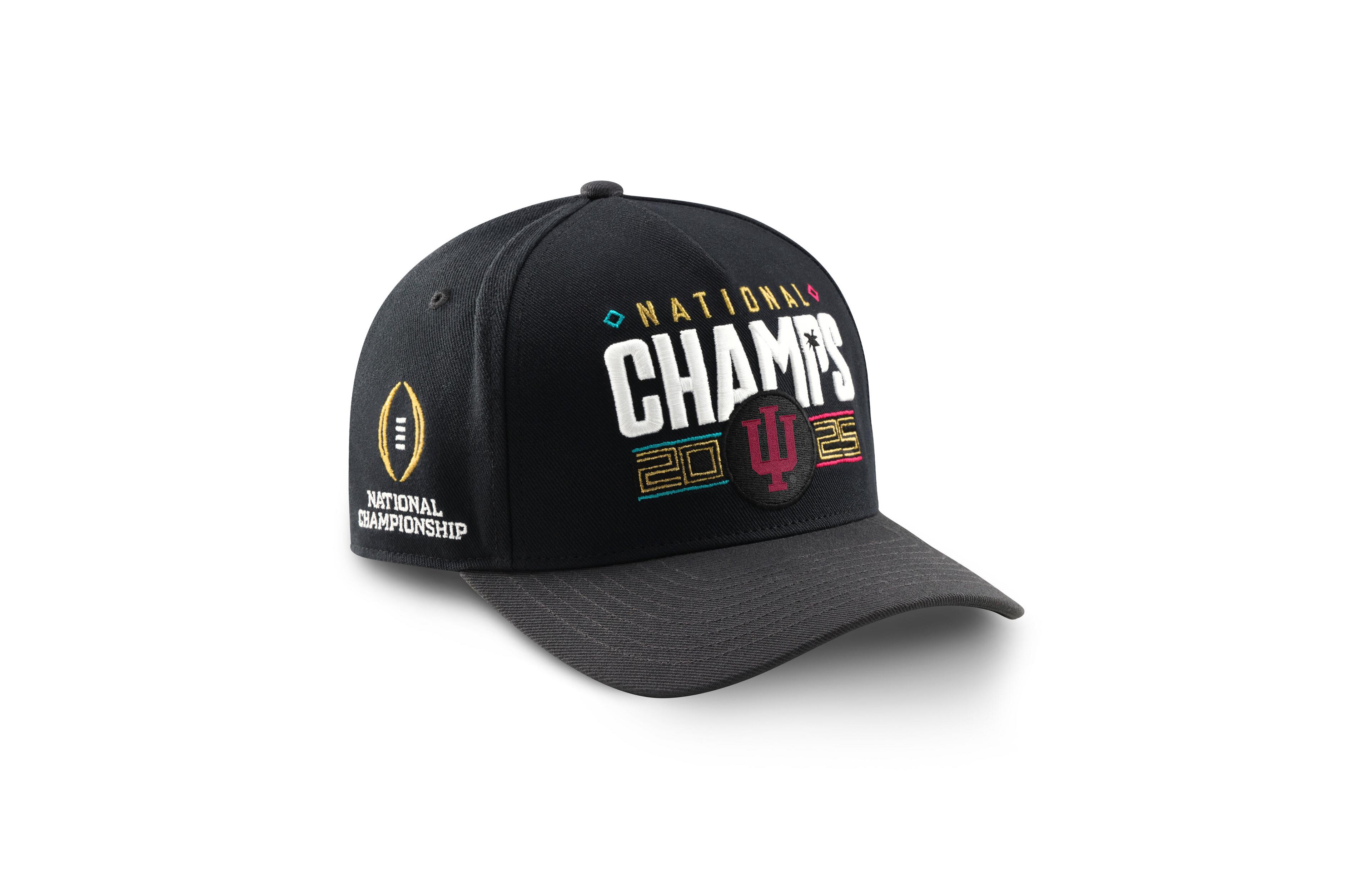 Nike Men's Black/Anthracite Indiana Hoosiers 2025 College Football Playoff National Champions Locker Room Rise Structured Hat