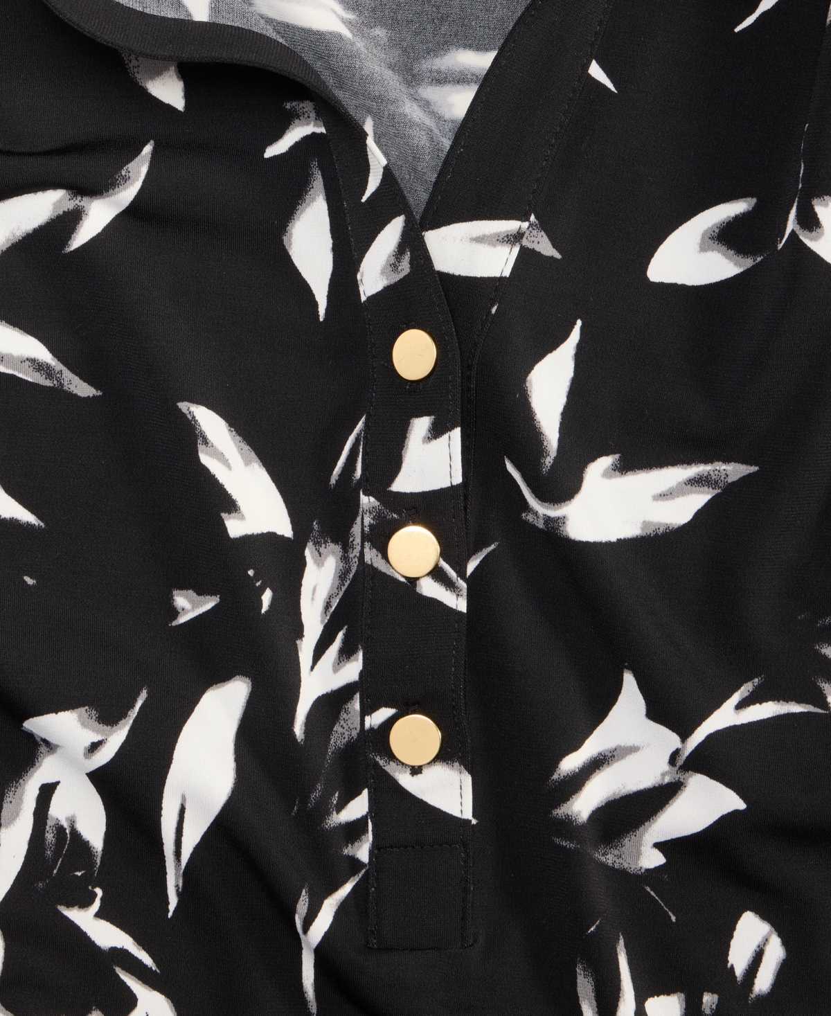 I.n.c. International Concepts Petite Printed Button-Front Knit Top, Created for Macy's