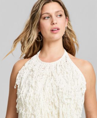 Women's Fringe Sweater Tank Top