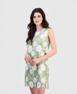 Women's Embroidered Sleeveless Sheath Dress