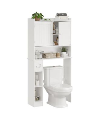 65.4" h Bathroom Organizer with Double Doors, Adjustable Shelves, for Small Bathrooms