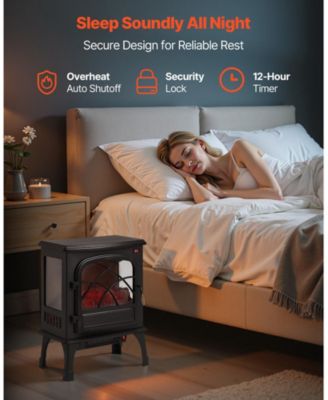 Freestanding Electric Fireplace Stove Heater 1500W with Remote