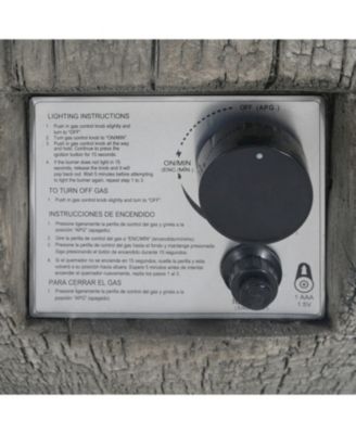 30000 BTU Patio MGO Propane Fire Pit Light Grey Round Design Adjustable Flame No Assembly Required