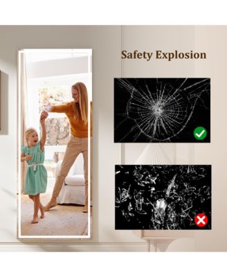 71"x 28" Full Body Mirror with LED Light, Floor Mirror, dimming 3 Colors Lighting Bedroom Bathroom