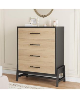 4 Drawer Bedroom Dresser, 38.6" Tall Wooden Chest with Deep Drawers & Chic Legs, Freestanding Storage for Closet & Living Room