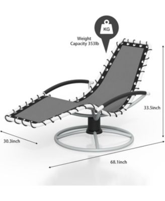Patio Chaise Lounge Chair - 360° Swivels Reclining Outdoor Sun Lounger, Adjustable Backrest for Poolside, Beach, Balcony & Backyard