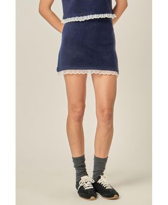 Women's Scallop Detailed Knit Skirt