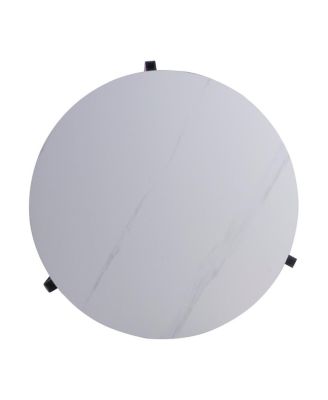  Set of 2 Round Nesting Coffee Tables with Sintered Stone Top