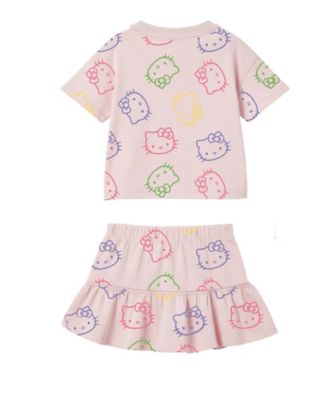 Girls' 2T-6X Short-Sleeve T-Shirt and Skort, 2-Piece Set