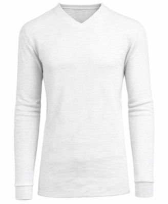 Men's Long-Sleeve Waffle-Knit V-Neck Thermal T-Shirt