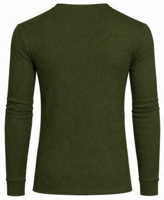 Men's Long-Sleeve Waffle-Knit V-Neck Thermal T-Shirt