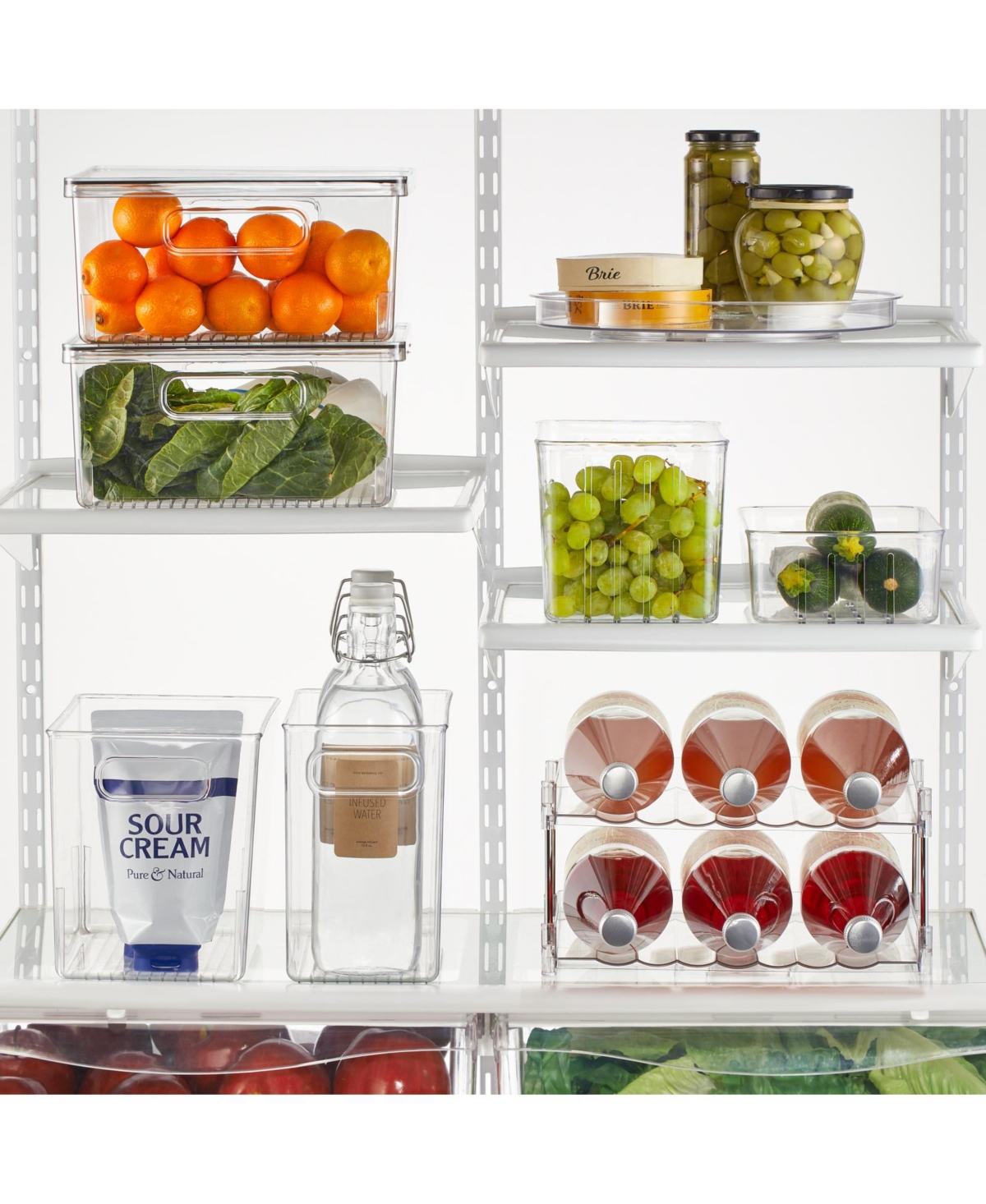 mDesign Free-Stand Stackable 2-Tier Water Bottle Holder, 2 Pack, Clear/Polished