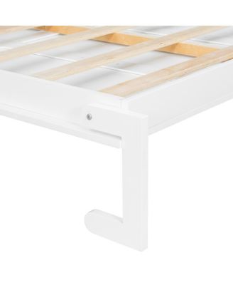 Queen Size Murphy Bed Wall Bed with Shelves, White