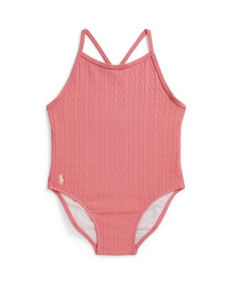 Baby Girls' Mini-Cable Jacquard One-Piece Swimsuit