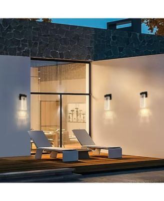 Outdoor Waterproof Transparent LED Crystal Wall Lamp Supports Multiple Types of Light Bulbs -12W Per Lamp (2 pack)