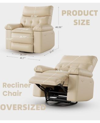 27'' Oversized Massage Recliner Chair for Adults, Lounge Recliner with Vibrating and Heating