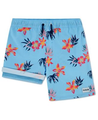 Boys' 8-18 Floral Pull-On Swim Trunks