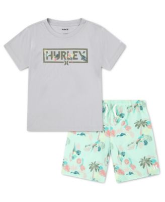Boys' 4-7 Parrot-Dise Swim T-Shirt and Shorts, 2-Piece Set