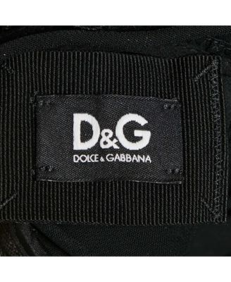 Pre-Owned D&g Womens Black Stretch Crepe Frill Detail Mini Dress