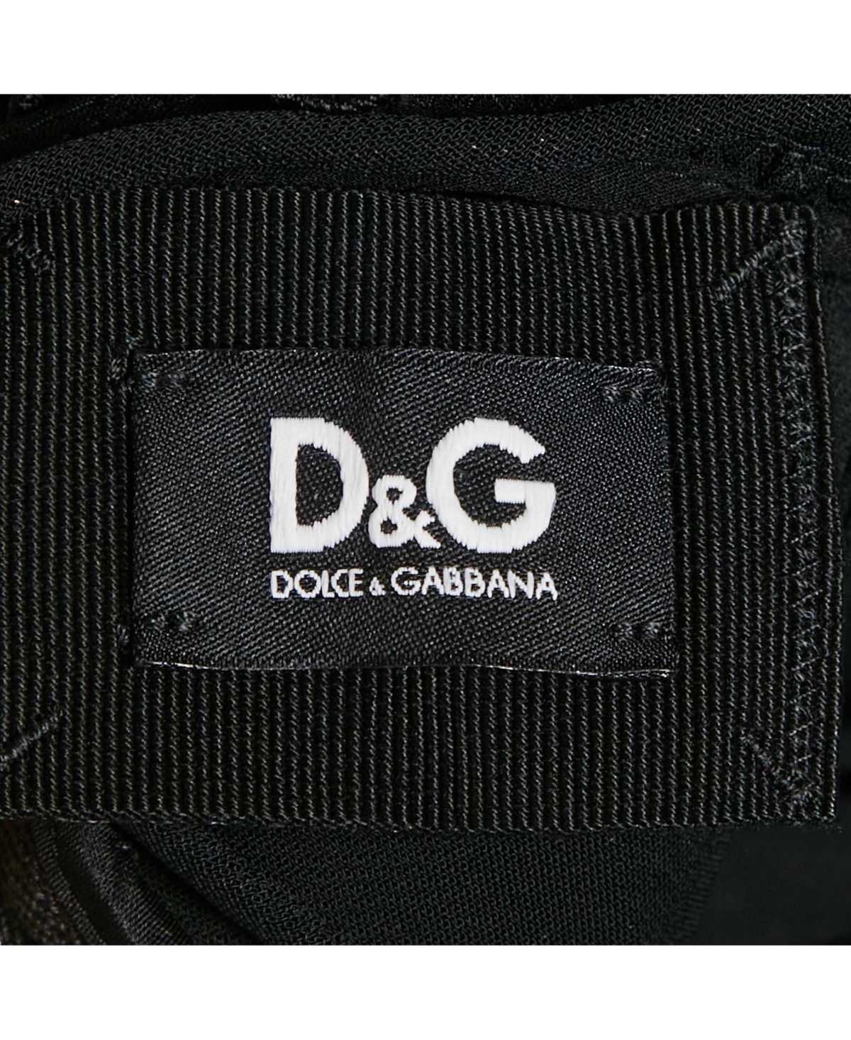 Pre-Owned D&g Womens Black Stretch Crepe Frill Detail Mini Dress