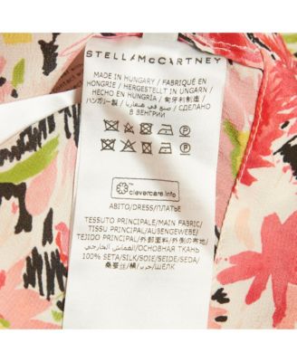 Womens Pink Floral Print Silk Dress