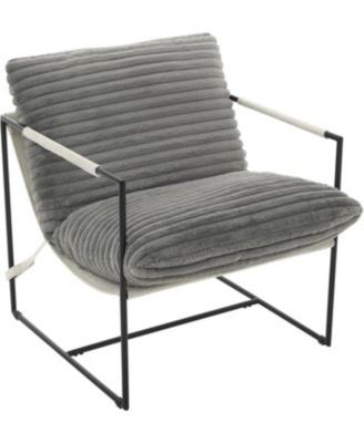 Modern Plush Sling Accent Chair, Shredded Foam Upholstery & Sturdy Metal Frame, Comfy Lounge Chair for Home
