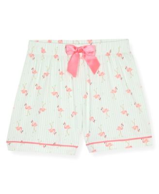 Girls' 7-16 Flamingo Print Top, Short Pants & Scrunchie, 3-Piece Set