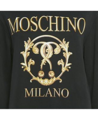 Womens Couture Black Logo Print Cotton Oversized Hoodie