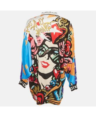 Women's Multicolor Printed Satin Tunic