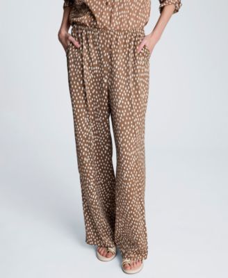 Women's Polka Dot Mid-Rise Trousers