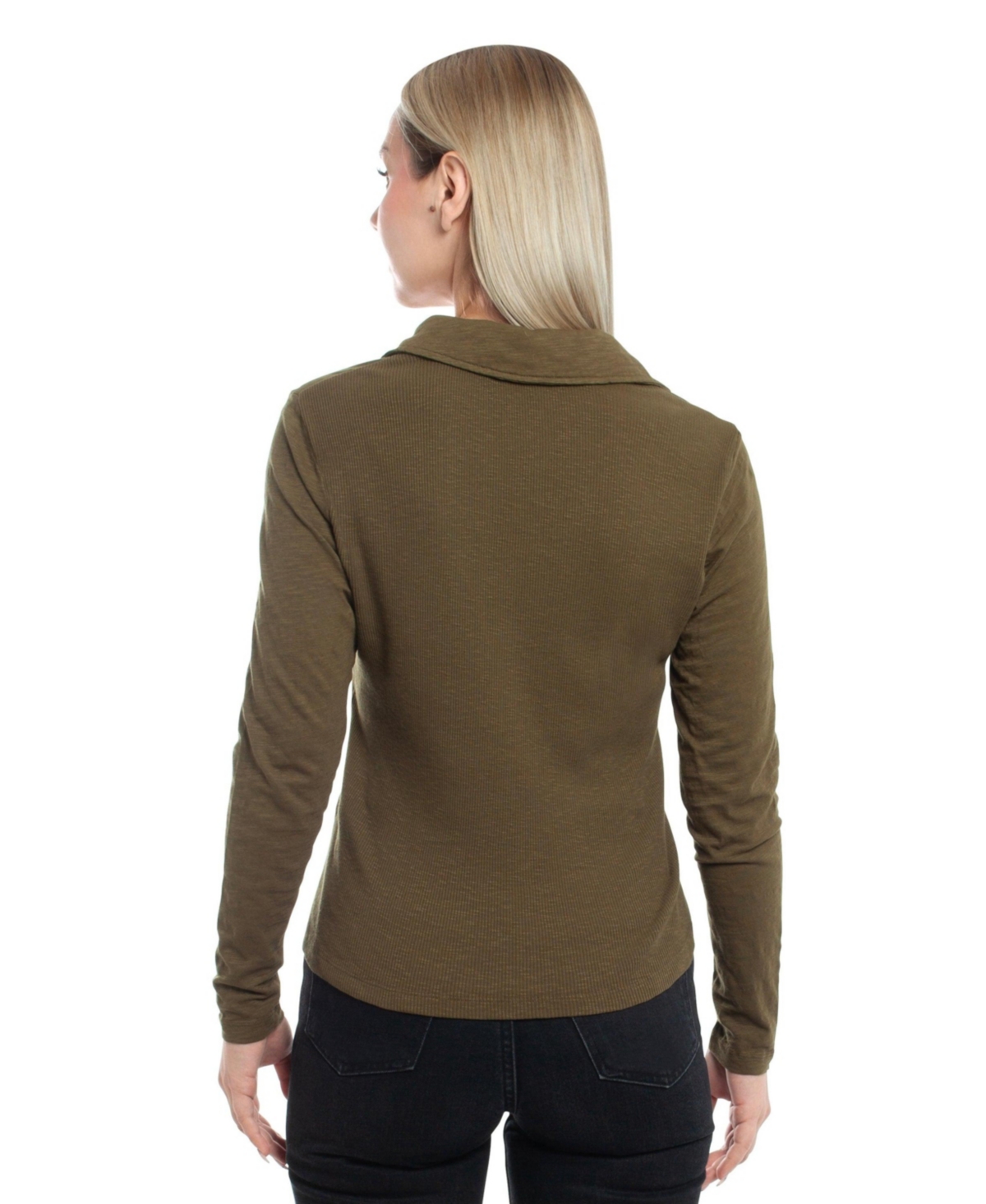 Wilt Clothing Women's Scoop Neck Long Sleeve Polo Tee