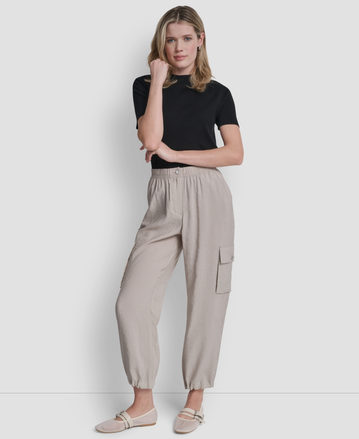 Dkny Women's Tumbled Twill Cargo Pants