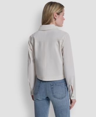 Women's Collared Twill Trucker Jacket