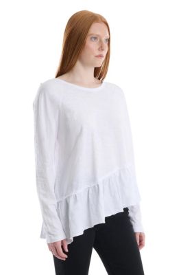 Women's Raglan Long Sleeve Asymmetric Peplum