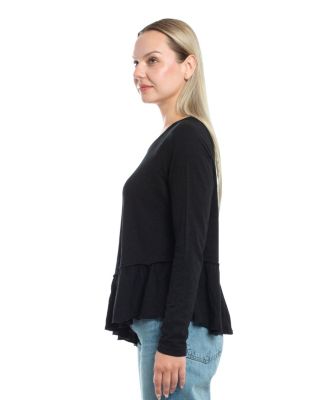 Women's Raglan Long Sleeve Asymmetric Peplum
