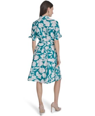 Women's Floral Tie Sleeve Dress
