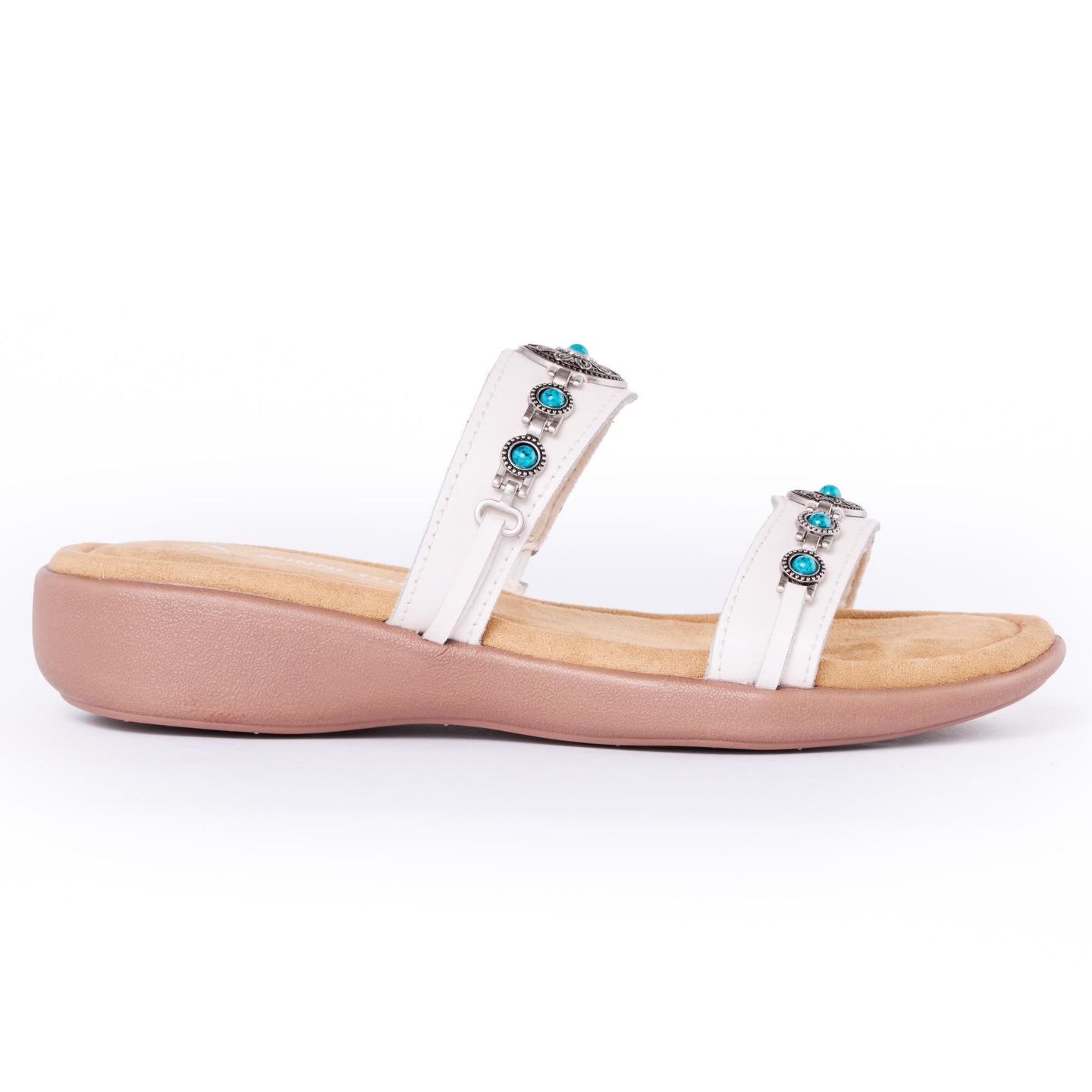 Женские сандалии Minnetonka Brenn Embellished Slide, цвет: Белый — фото 7