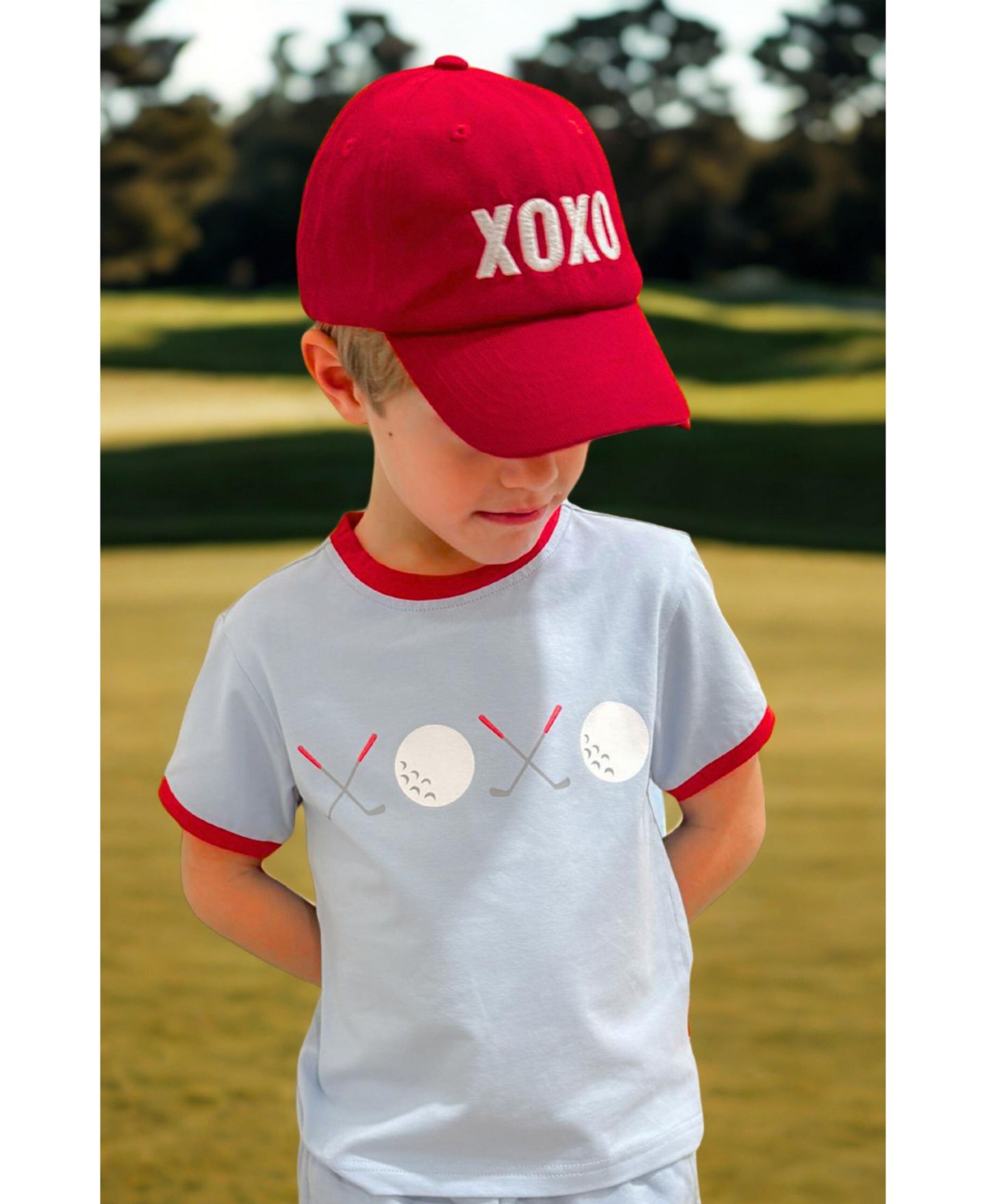 Футболка Bits & Bows Little/Big XO Golf для мальчиков, цвет: Красный — фото 2