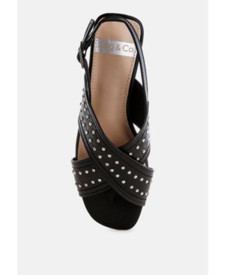 Womens Calluna Stud Embellished Buckled Flats
