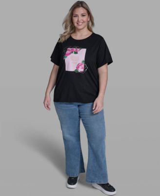 Plus Size Short-Sleeve Crew Neck Top