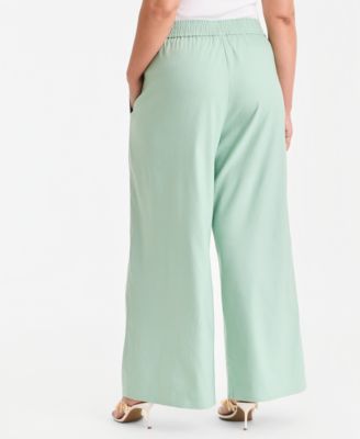 Plus Size Pull-On Wide-Leg Pants