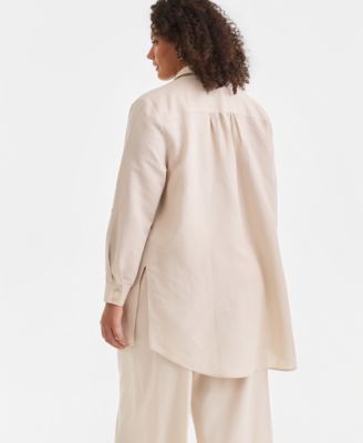 Plus Size Linen-Blend Tunic