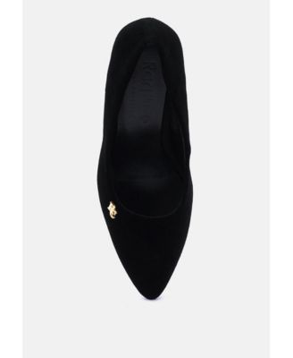 CYBER-GIRL Womens Rhinestone Block Heeled Pumps