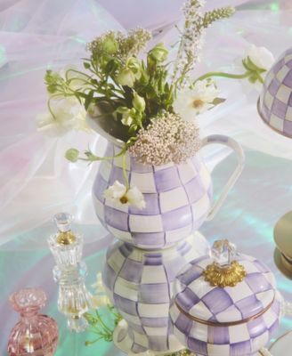 Violet Check Handmade Pitcher