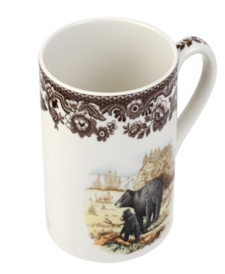 Woodland Black Bear Mugs, Set of 4