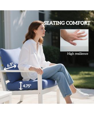 4 Outdoor Chair Cushions with Seat & Backrest, 24" x 24"