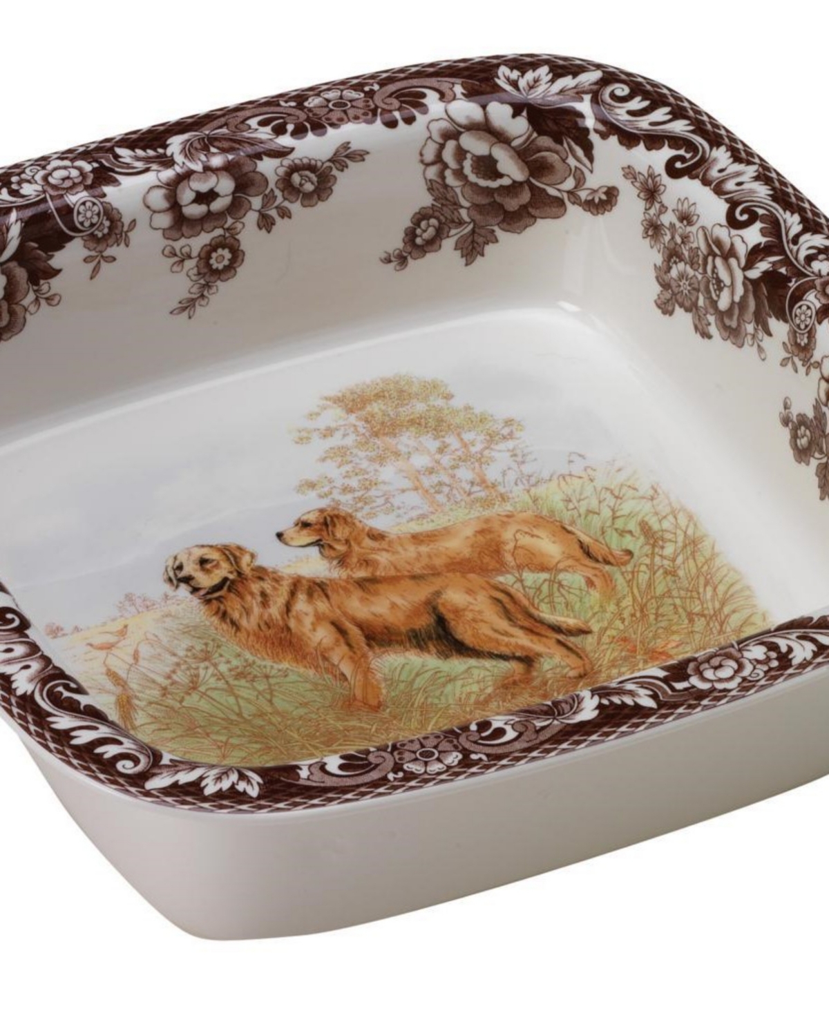 Spode Woodland Dog Square Dish